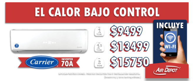 Minisplit Inverter Carrier 70Aniversario - Promocion Buen Fin
