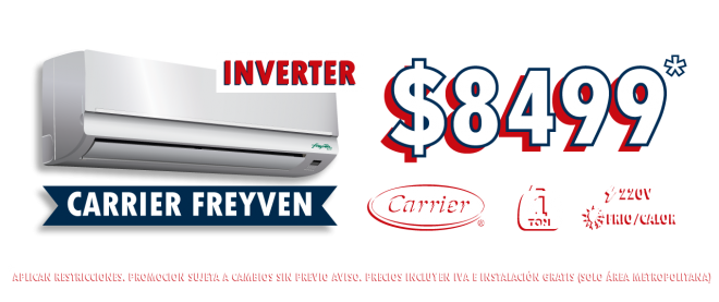 Minisplit Inverter Carrier Freyven 1 Ton 220V Frío/Calor || AIRDEPOT Minisplits, HVAC y Aire Acondicionado